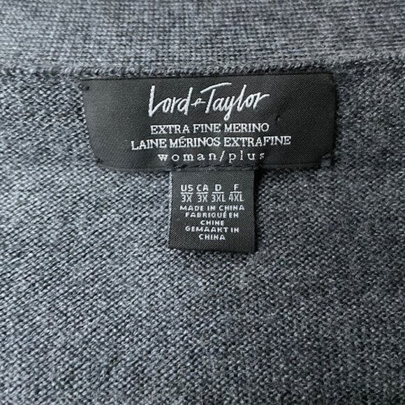 Lord & Taylor Extra Fine Merino Wool Cardigan Sweater Size 3X - Picture 2 of 6